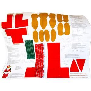 Cranston Fabric Craft Panel, Santa Bear in Chimney, Christmas Decor, Cotton